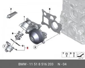 Корпус BMW 3 (F30),5 (F10),X5 (F15) термостата OE 11 51 8 516 203 BMW
