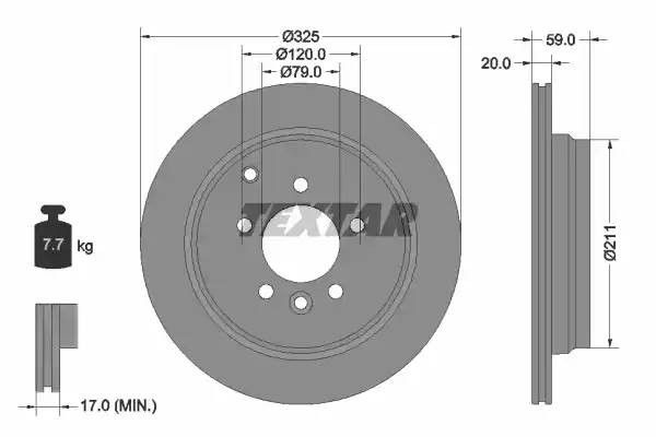 Диск тормозной LAND ROVER Discovery (04-) задний (1шт.) TEXTAR 92147603 TEXTAR