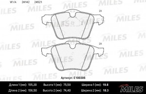 Колодки тормозные передние (без датчика) (Смесь Semi-Metallic) (FORD S-MAX 2.0D- E100305 MILES