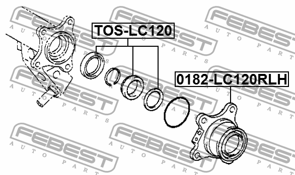 Ремкомплект задн полуоси TOYOTA LAND CRUISER PRADO 120 TOS-LC120 TOS-LC120 FEBEST