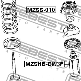 опора амортизатора переднего!\ Mazda Demio all 98> MZSS-010 FEBEST