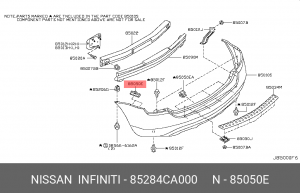 клипса!\ Nissan 85284-CA000 NISSAN