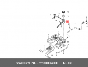 Насос топливный SSANGYONG Actyon (10-) (D20/22) электрический в сборе OE 2230034001 SSANG YONG