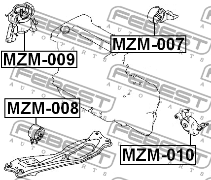 подушка ДВС передняя!\ Mazda 323 BA 1.3i-2.0i 94-98 MZM-008 FEBEST