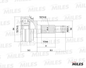ШРУС наружный TOYOTA CARINA E 1.6 88-98 (GKN 301992) GA20467 GA20467 MILES