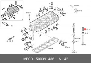 направляющая клапана!выпуск 12x 13.03x8.02x75.5\IVECO Eurotech/Eurotrakker/Stral 500391436 IVECO
