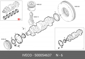 комплект вкладышей! STD\Iveco 500054637 IVECO