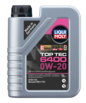 21584 LiquiMoly Синт-ое мот.масло Top Tec 6400 0W-20 C5 (1л) 21584 LIQUI MOLY