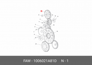 Шестерня распредвала 1006021A81D FAW