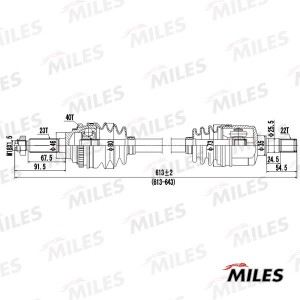 Привод в сборе левый DAEWOO MATIZ 0.8 08- (ABS) (SKF VKJC6344) GC01047 GC01047 MILES