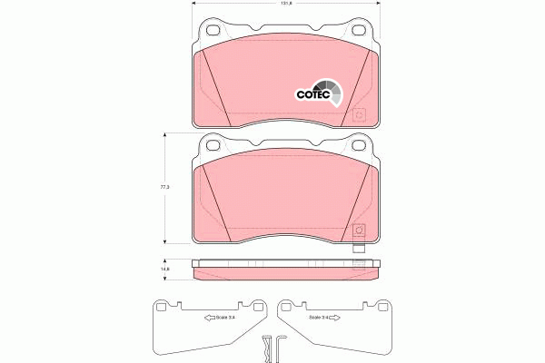 Колодки передние MITSUBISHI LANCER (CS, CJ) EVO 2.0, OPEL ASTRA J, INSIGNIA GDB3 GDB3349 TRW