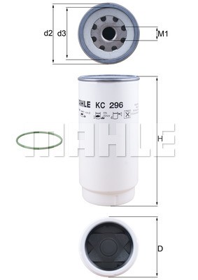Фильтр топливный сепаратора KC296D MAHLE KNECHT
