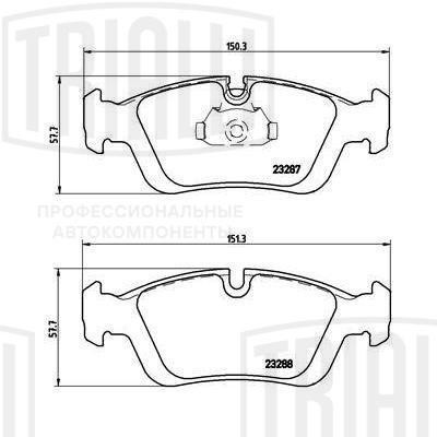 Колодки торм. BMW 3 (E46) (98-) диск. перед. (PF 4176) PF4176 TRIALLI