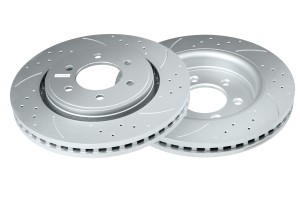 Передний тормозной диск Evolution с перфорацией и насечками, в покрытии GEOMET A AR85108 POWERSTOP