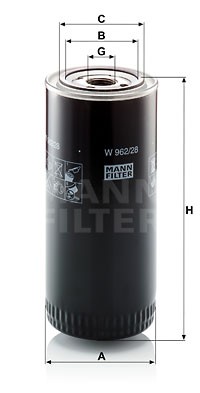 Фильтр масляный DAF IVECO MANN W 962/28 MANN FILTER