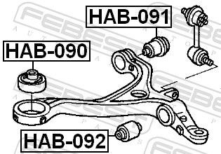 Сайлентблок HONDA Accord (03-) рычага переднего нижнего средний FEBEST HAB-092 FEBEST