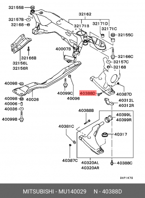 Болт MITSUBISHI OE MU140029 MITSUBISHI
