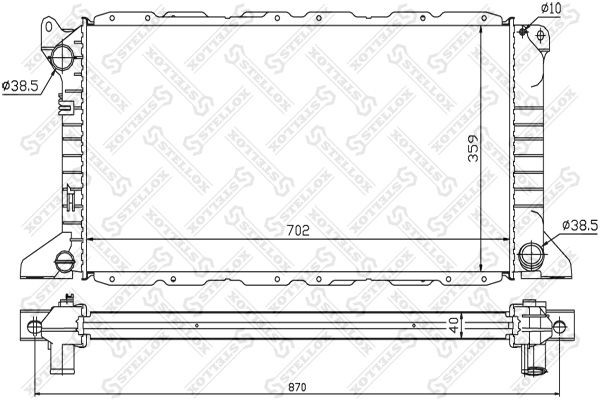 радиатор системы охлаждения!\ Ford Transit 2.5D/TD 94-00 10-25428-SX STELLOX