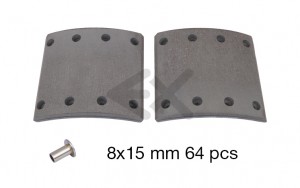 Накладки тормозные 420x178 STD c заклепками 93251 8x15 - 64 шт. 192830E EXOVO
