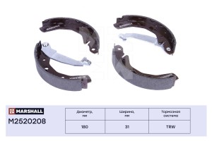 Торм. колодки барабанные задн. Chevrolet Spark II III 05- Daewoo Matiz 98- M2520 M2520208 MARSHALL