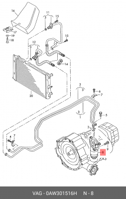 Фильтр масляный АКПП AUDI A4 (08-12) OE 0AW 301 516 H VAG