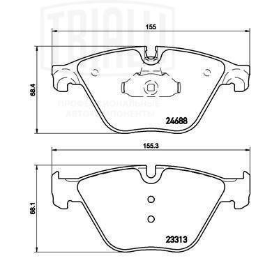 Колодки торм. BMW 5 (F10) (10-) диск. перед. 155x68 (PF 4189) PF 4189 TRIALLI