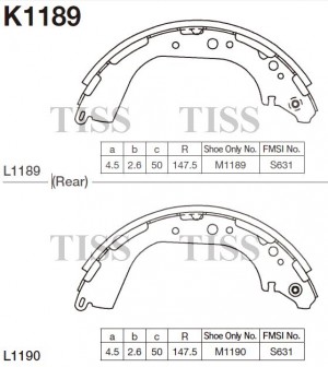 Колодки тормозные барабанные Nissan Pick-up 2.4i-3.2D &4WD 98- K1189 K1189 MK KASHIYAMA