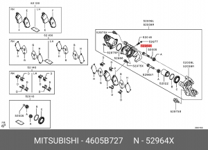 направляющая суппорта тормозного!\ Mitsubishi 4605B727 MITSUBISHI