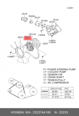 Вискомуфта HYUNDAI Porter 2,Starex H-1 дв.D4CB привода вентилятора OE 252374A100 HYUNDAI KIA