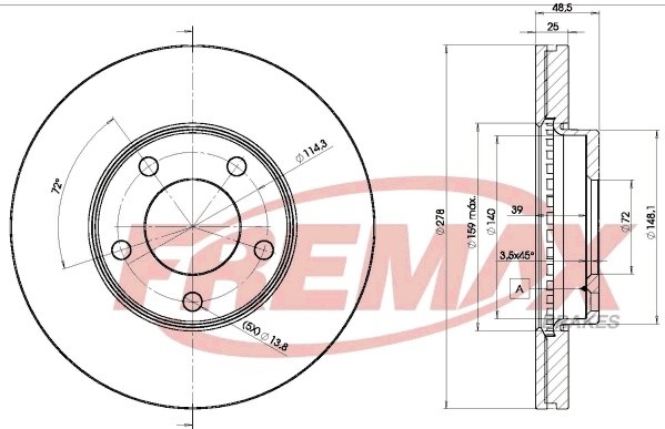 диск тормозной передний!\ Mazda 3/5 1.4/1.6/TD/2.0CD 03> BD3272 FREMAX