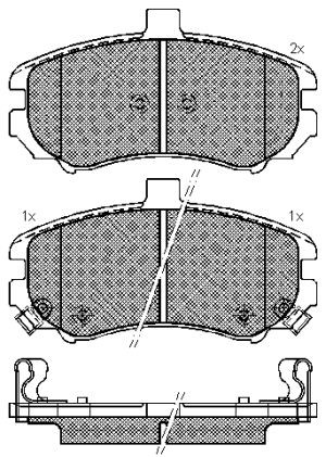 Колодки тормозные дисковые пер. Hyundai Elantra XD 1.6, 2.0, 2.0CRDi 03- D11224M D11224M MK KASHIYAMA