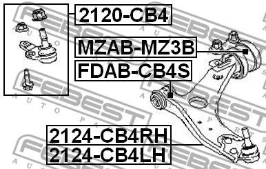 Сайлентблок FDAB-CB4S FDAB-CB4S FEBEST