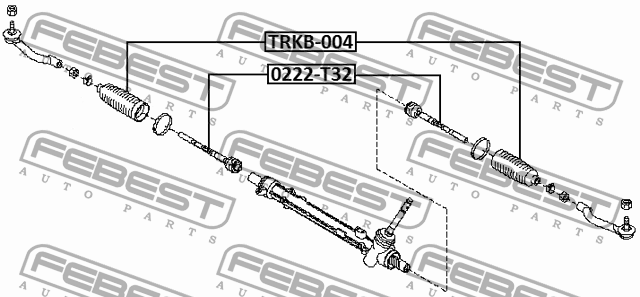 Тяга рулевая NISSAN X-TRAIL T32 2014- 0222-T32 0222-T32 FEBEST