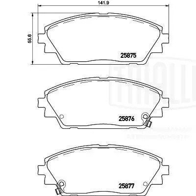 Колодки торм. Mazda 3 (13-)/CX-3 (15-) диск. перед. (PF 4264) PF 4264 TRIALLI