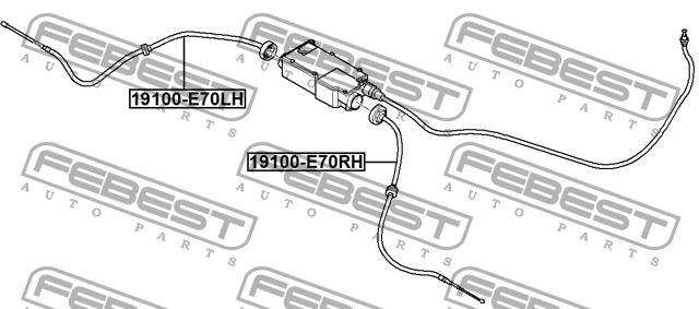 Трос ручного тормоза правый 19100-E70RH 19100-E70RH FEBEST
