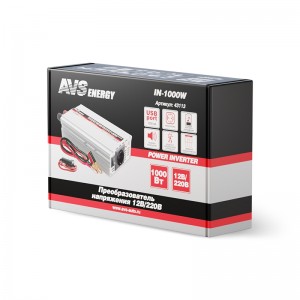 Преобразователь напряжения (инвертор) 12-220V 1000Вт AVS 43113 AVS