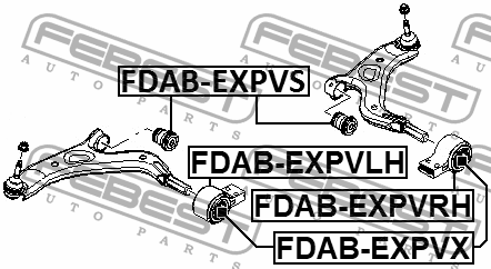 Сайлентблок рычага задн (гидравл) FORD EXPLORER 2011- FDAB-EXPVX FDABEXPVX FEBEST