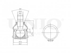 Опора шаровая передняя нижняя SSP-20124 UNIO