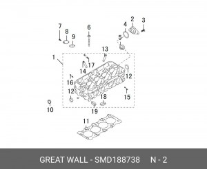 ЗАГЛУШКА БЛОКА ЦИЛИНДРОВ HOVER GREAT WALL/HAVAL SMD188738 GREAT WALL