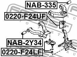ОПОРА ШАРОВАЯ ПЕРЕДНЕГО ВЕРХНЕГО РЫЧАГА подходит для NISSAN CABSTAR F24M 2006.09 0220-F24UF FEBEST