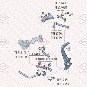 Рычаг передней подвески верхний R AUDI A4/A6/Allroad 95-SKODA Superb 01-VW Passa TEE1729R TATSUMI