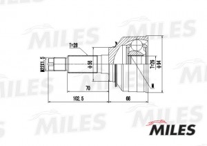 ШРУС наружный HYUNDAI MATRIX/KIA CARNIVAL 1.5-2.9 99- (с ABS) (SKF VKJA5737) GA2 GA20170 MILES