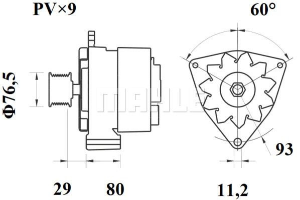 Стартер 24V 5,4 KW MB/MAN MS 756 MAHLE KNECHT