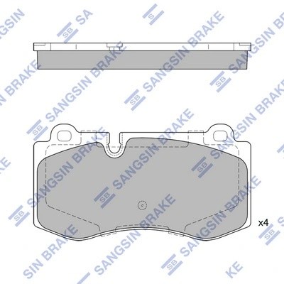Колодки тормозные дисковые MB W221 3.5/5.0/6.0/3.2CDi 05 SP2195 SP2195 SANGSIN