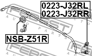 Втулка заднего стабилизатора D20 NSB-Z51R FEBEST