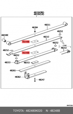 прокладка рессоры!\ Toyota Hilux 15> 48248-0K020 TOYOTA