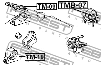 подушка двигателя задняя! без кронштейна\ Toyota Corolla AE100/EE100/CE100 91-97 TMB-07 FEBEST