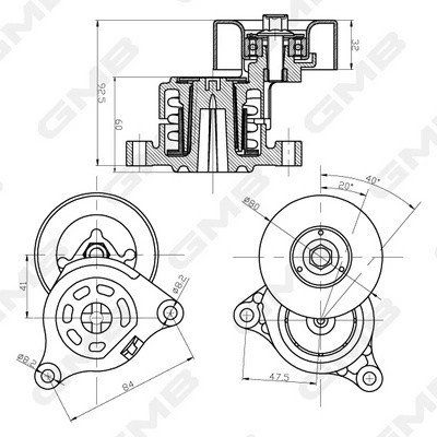 Натяжитель ремня GAT31760 GAT31760 GMB