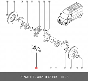 Подшипник ступицы RENAULT Master (10-) передней OE 402103708R RENAULT
