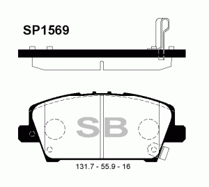 Колодки тормозные HONDA CIVIC Hatchback 05- передние SP1569 SP1569 SANGSIN